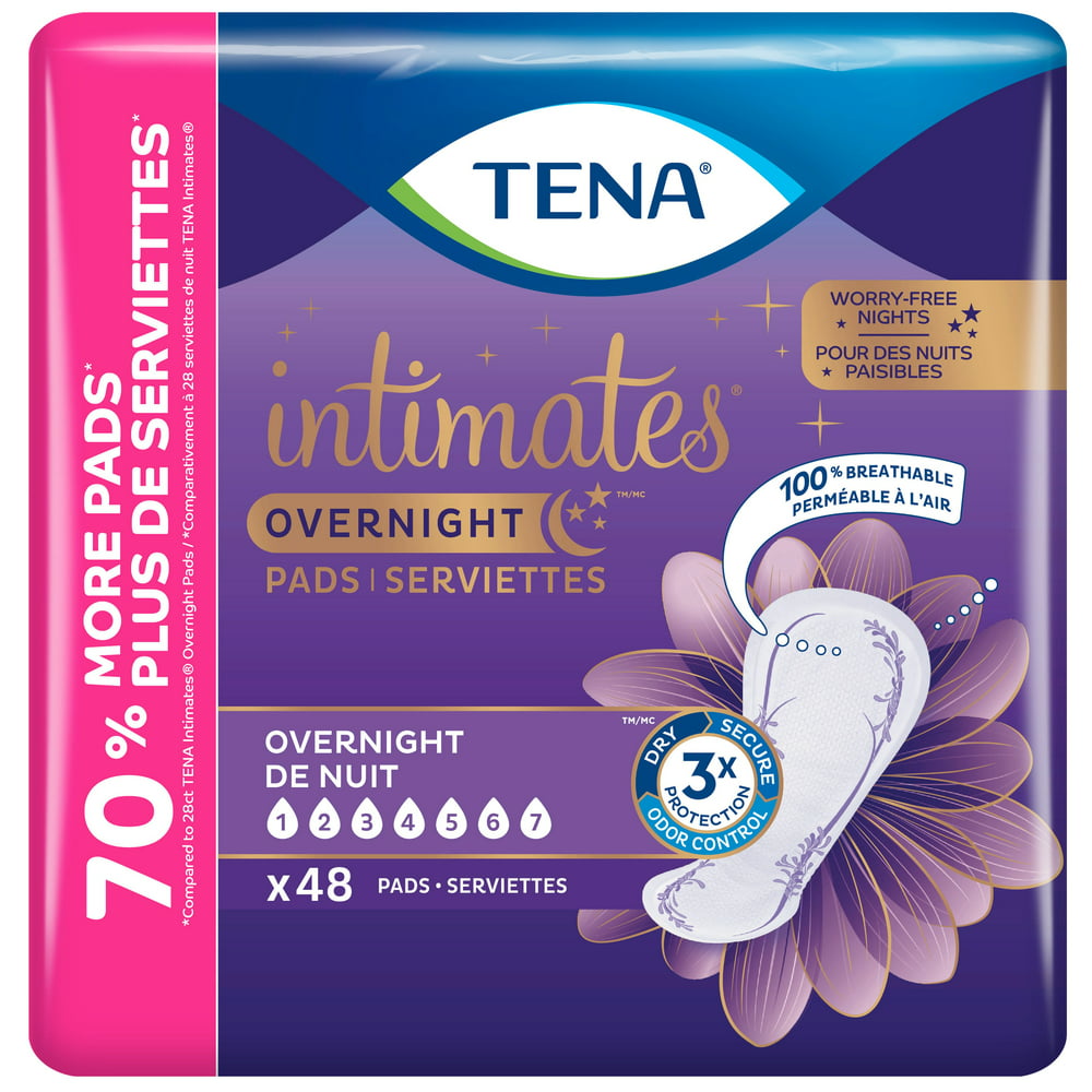 Tena Intimates Overnight Pad, 48 Count - Walmart.com - Walmart.com