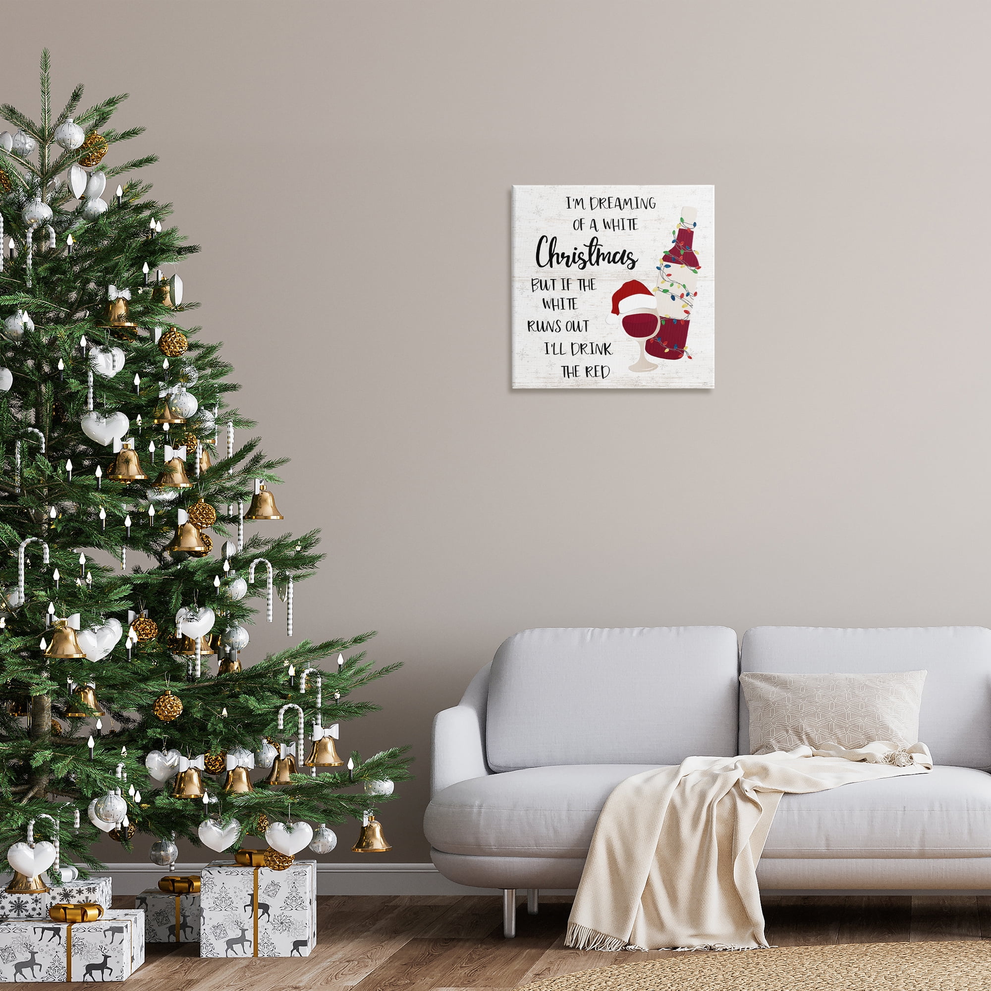 Stupell Industries Drink The Red Christmas Holiday Painting Gallery Wrapped Canvas Art Prints Wall Art, 24 x 24