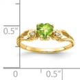 thumbnail image 2 of Primal Gold 14 Karat Yellow Gold 5mm Heart Peridot and Diamond Ring, 2 of 4