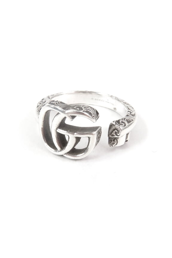 Pre-Owned GUCCI 627760 Arabesque Key Motif GG Logo Ring, SV925 Sterling Silver, Made in Italy,...