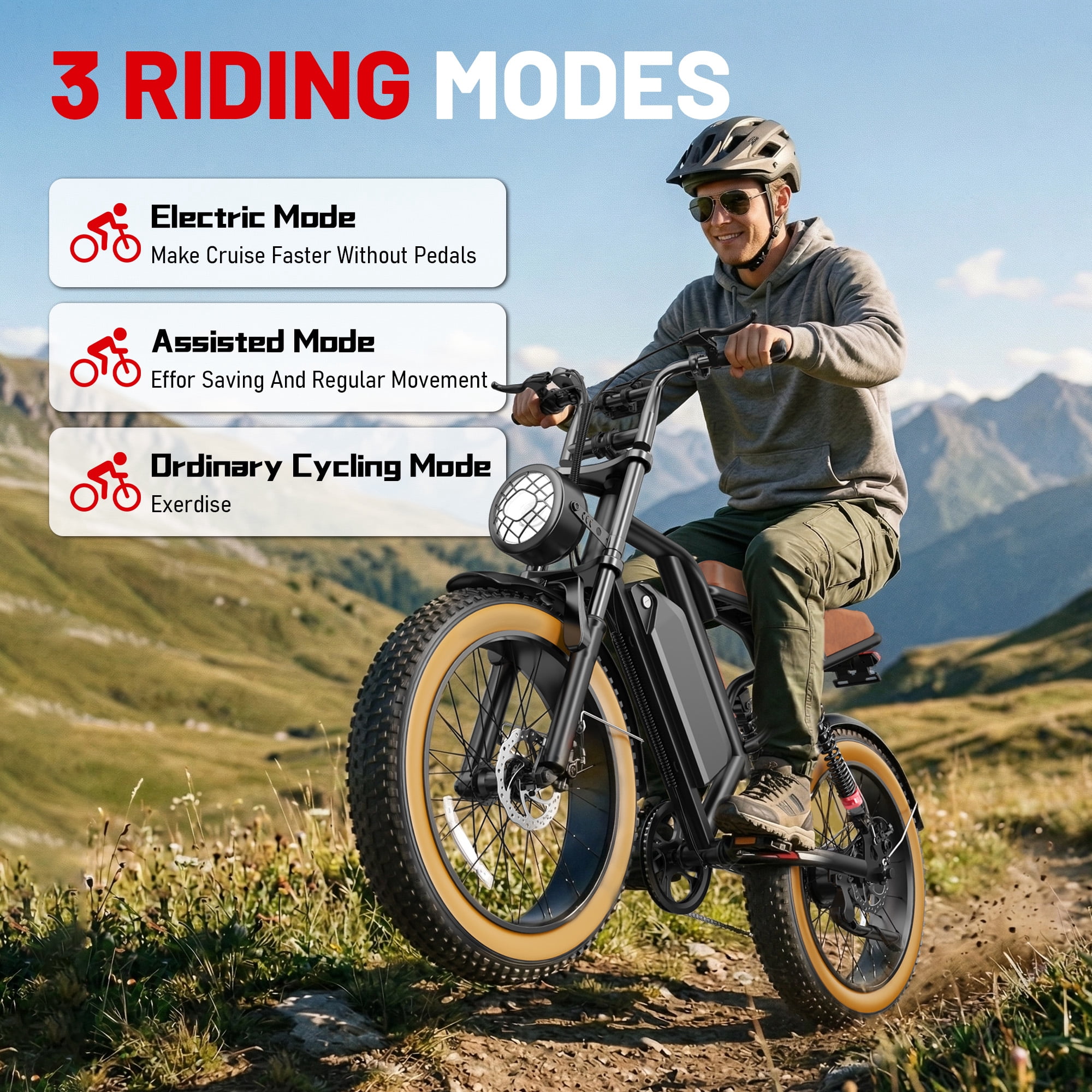 UL2849 Folding Electric Bike for Adults, Peak 1500W Motor, 20"x4" Fat Tire,48V/17.5AH