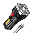 thumbnail image 1 of TFixol Compact USB Rechargeable LED Flashlight with COB Light, Portable Mini Work Light for Outdoor Use, Silver (Built-in 800mAh Battery), 1 of 6