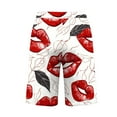 thumbnail image 6 of Xysaqa Plus Size Women's Heart Print Bermuda Shorts Knee Length Summer Drawstring Elastic Waist Casual Long Shorts Loose Comfy Lounge Running Yoga Shorts with Pockets 3X 4X 5X Clearance, 6 of 6