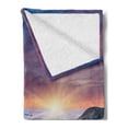 thumbnail image 2 of Nature Soft Flannel Fleece Blanket, Winter Landscape in the Mountains Sunset Majestic Scenes from the World Photo, Cozy Plush for Indoor and Outdoor Use, 50" x 60", White Brown Mauve, by Ambesonne, 2 of 5
