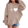thumbnail image 4 of Hoodies for Teen Girls Boys Oversized Comfy Heart Print Sweatshirts Kids School Cute Trendy Outfits Fall Winter Warm Clothes, 4 of 6