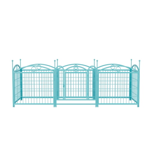 Zephypaws 24" Dog Playpen, 8-Panel Foldable Metal Exercise Pen with Door – Indoor/Outdoor Heavy Duty Puppy Fence, Portable Pet Playpen for Small, Medium & Large Dogs, Blue