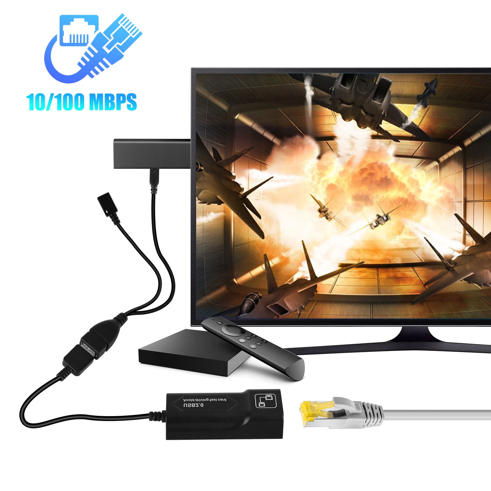 USB zu RJ45 Ethernet Adapter Netzwerk 10/100 Mbps kompatibel mit MacBook XP Surface Pro 3 7 Ultrabook Windows 10 Wii Wii U und viele mehr Vista Linux LAN Adapter USB 2.0 8.1 JAMEGA 8
