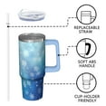 thumbnail image 3 of 30oz Holiday Tumbler with Lid and Straw, Stainless Steel Cup with Handle Red Bowknot Travel Mug, Christmas Presents, 3 of 5