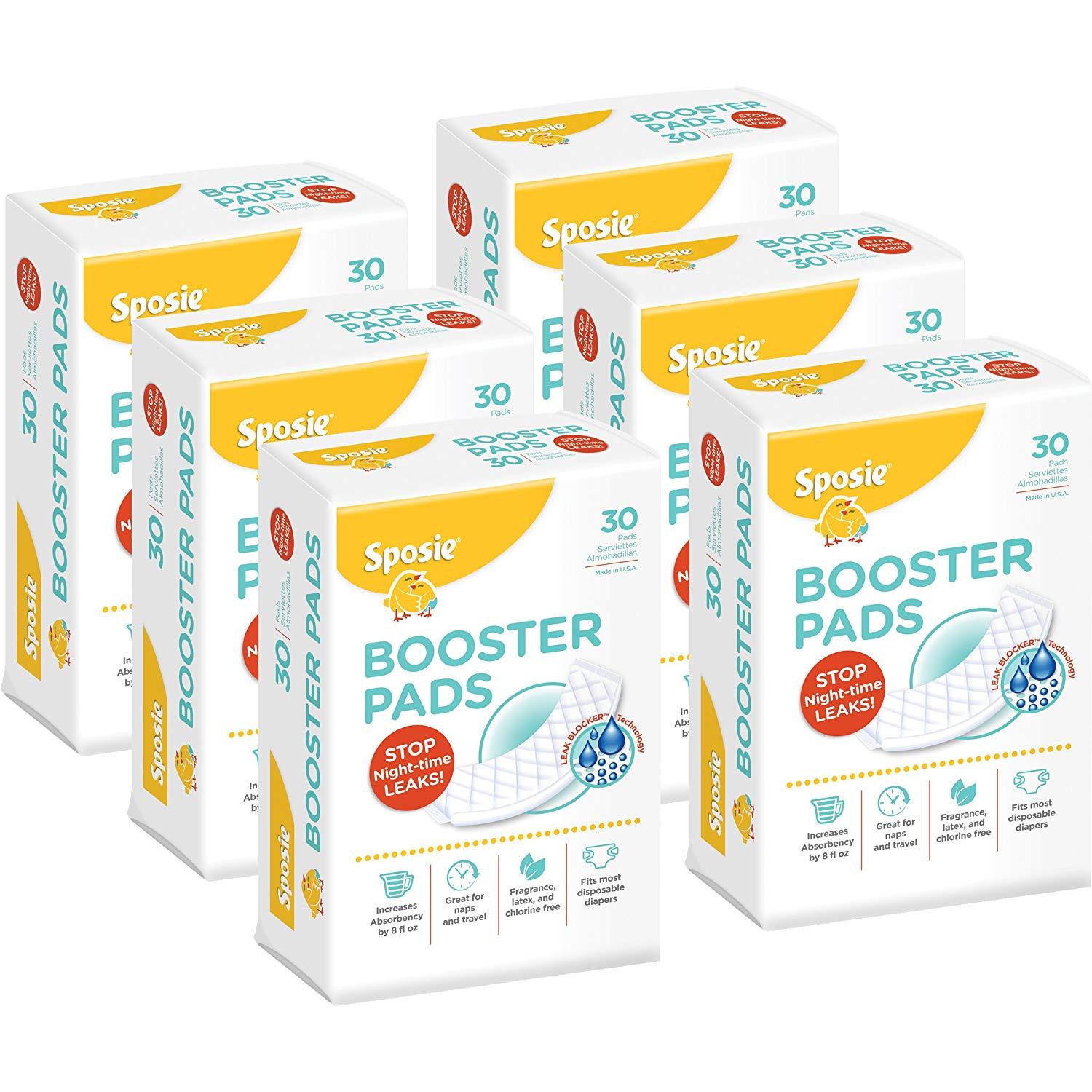 Sposie Diaper Booster Pads Diaper Doublers, 180 count, 6 packs of 30