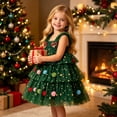 thumbnail image 5 of Splozh Little Girl Fall Dresses Fashion Toddler Baby Girls Christmas Cute Pom Pom Tree Tutu Dress,Green,4-5 Years, 5 of 9