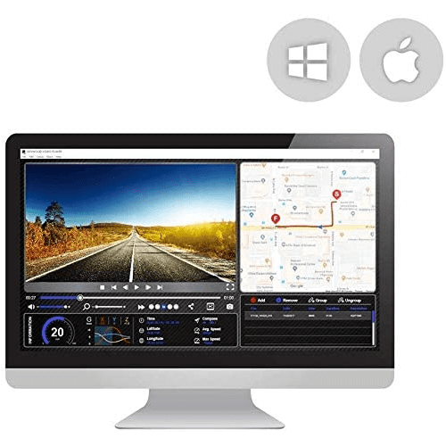 Kenwood 4K Ultra HD Front & Rear Dash Cam w/3 display, Wi-Fi, and GPS