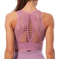 thumbnail image 1 of Women's Seamless Sports Bra Mesh Breathable Openwork Athletic Workout Tank Tops Longline Gym Fitness Running Yoga Tops, 1 of 5