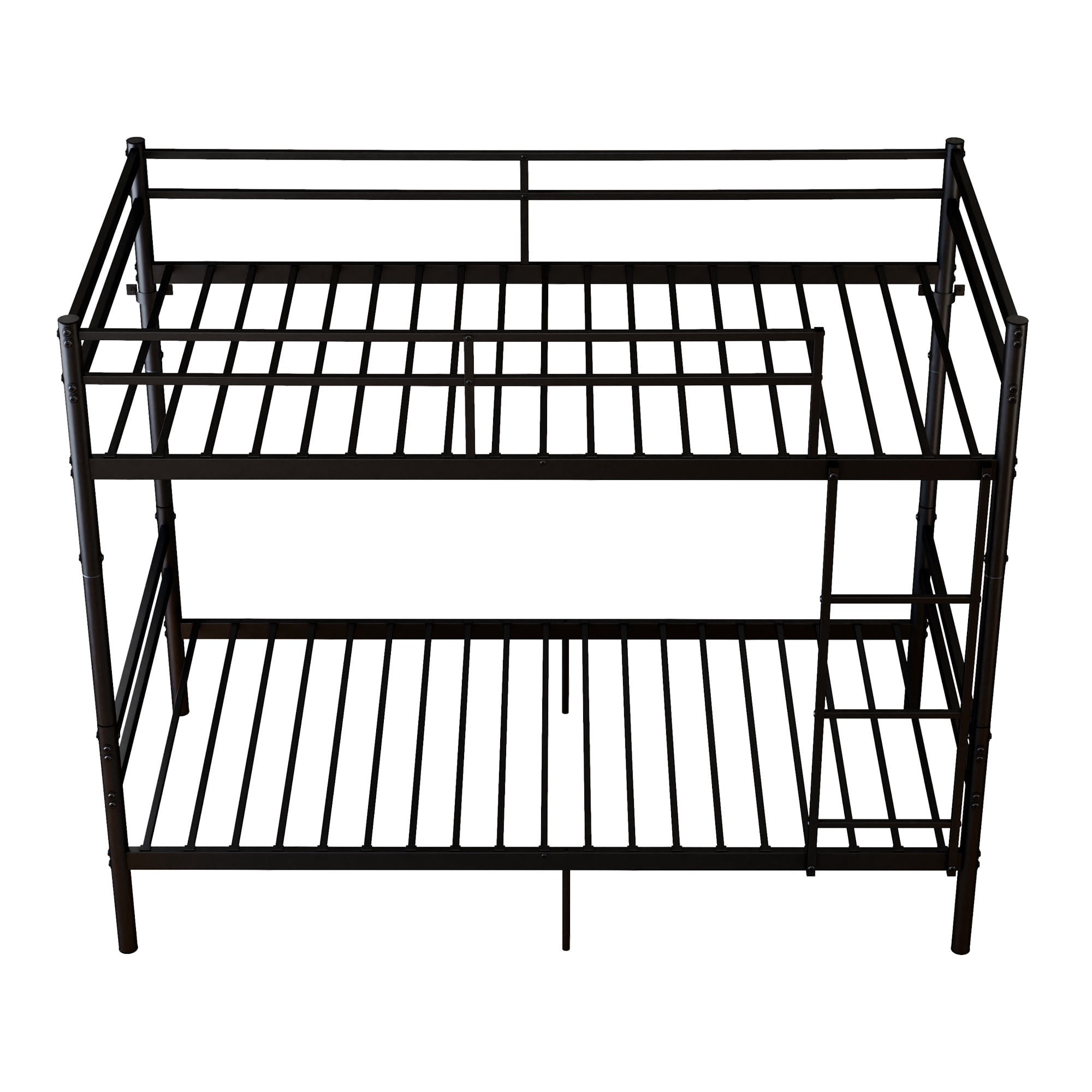 Mintazer Convertible Twin Over Twin Metal Bunk Bed, Separable into 2 Single Twin Beds, Black