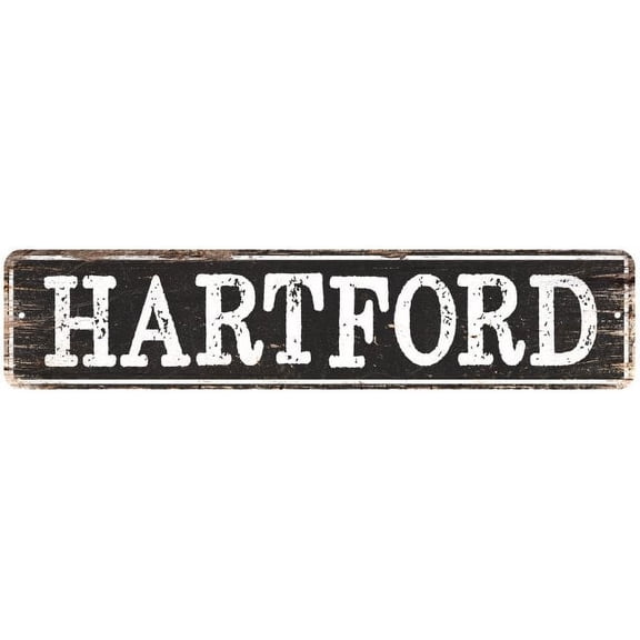 HARTFORD Gift Chic Metal Sign Home Decor Cities 4x18 204180007175