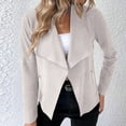 thumbnail image 2 of Herrnalise Jackets For Women Fashion Long Sleeve Zipper Short Slim Tops Blouse Outwear Cardigan Shackets For Women 2024 fall Beige,XL, 2 of 6