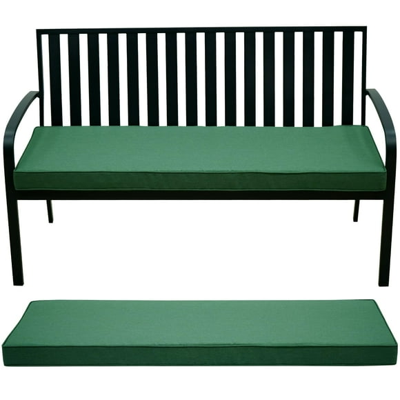 AONETOZ Cojín de banco para exteriores, de tela de olefina, para muebles de exterior, con funda extraíble, resistente a la lluvia y a la decoloración, para sofá de jardín, porche, con corbatas, 42 x 1