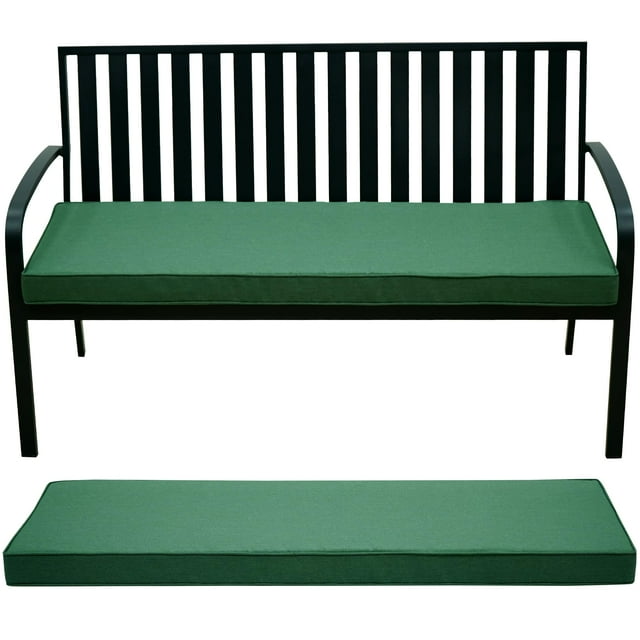 AONETOZ Cojín de banco para exteriores, de tela de olefina, para muebles de exterior, con funda extraíble, resistente a la lluvia y a la decoloración, para sofá de jardín, porche, con corbatas, 42 x 1