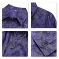 thumbnail image 4 of Camisa de manga larga con solapa y estampado de bordado de flores de anacardo para hombre, 4 of 5