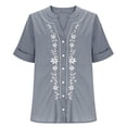 thumbnail image 4 of Camisetas de Cuello en V de Manga Corta para las Mujeres Casual Suelto Cuello Redondo Blusa de Verano Camisetas Cuello en V de las Mujeres, 4 of 7