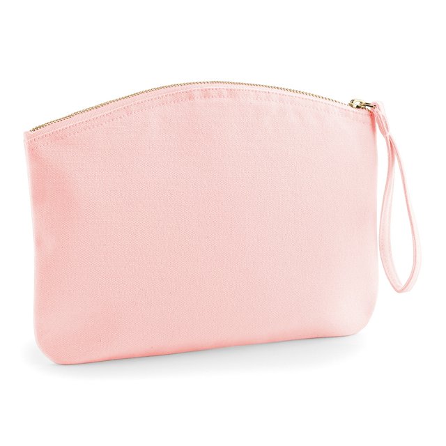 Westford Mill - Bolsa de mano orgánica modelo EarthAware con asa para la muñeca (Paquete de 2) (Rosa pastel)