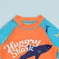 thumbnail image 5 of Zanarzt Boys Rash Guard Set Childrens Swimsuit Cartoon Swimsuit Set Children Toddler Boy Swim Set with Hat Orange,9-10 Years, 5 of 8