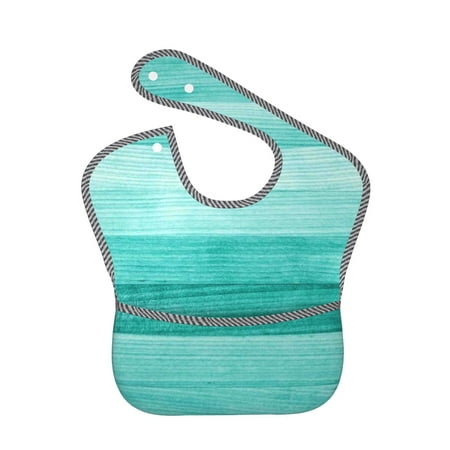 

Bingfone Mess-Proof Baby Bib - Waterproof Bib For Baby Boy Or Girl With Food Catcher Pocket Unisex-Teal Turquoise