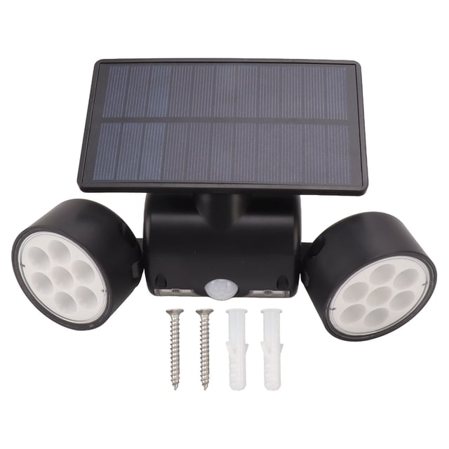 Lámpara solar con sensor de movimiento de 30 LED para exteriores, lámpara solar de doble cabezal, luz de paisaje para patio, terraza, jardín, entrada de vehículos