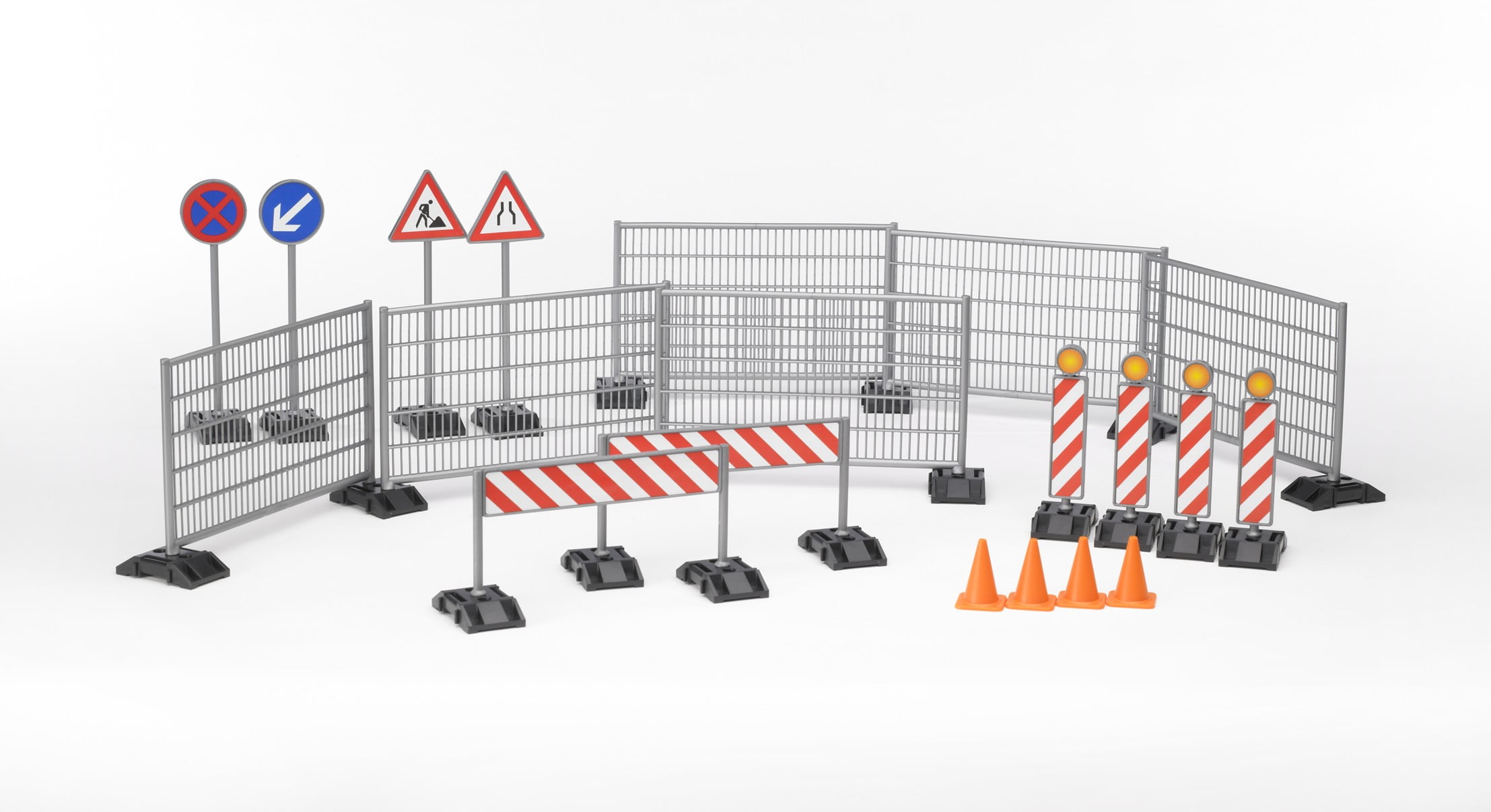 BRUDER Construction set: railings, site signs and pylons