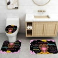 thumbnail image 5 of 4PCS Elegant African American Woman Shower Curtain Set, Pink Floral Eiffel Tower High Heels Positive Quotes Sexy Afro Black Girl Melanin Queen Fashion Bathroom Decor, Non-slip Bath Mat, 5 of 7