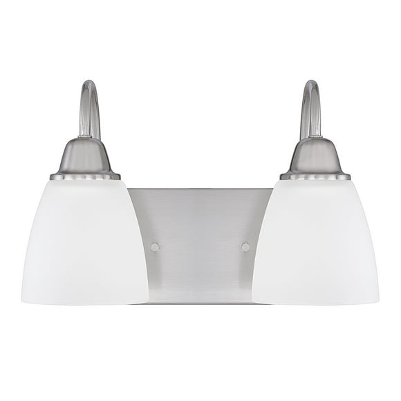 Capital Lighting 115121BN-337 Brushed Nickel 2-Light White Glass Vanity Light