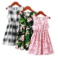 thumbnail image 5 of Girls Cotton Dress for Kids Toddler Sleeveless Casual Sundress Teen Summer Flower Printed Jumper Princess Dress for 3-12Y, 5 of 8