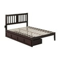 thumbnail image 4 of HomeStock Variety Full Bed with 2 Drawers in Espresso, Solid Wood with Classic Headboard, Includes Turbo Charger, Slat Kit for Mattress Support, No Foundation Needed, 4 of 6
