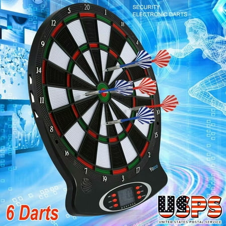 Electronic Dartboard LCD Display 15'' Target Face 6 Soft Tip Darts Target
