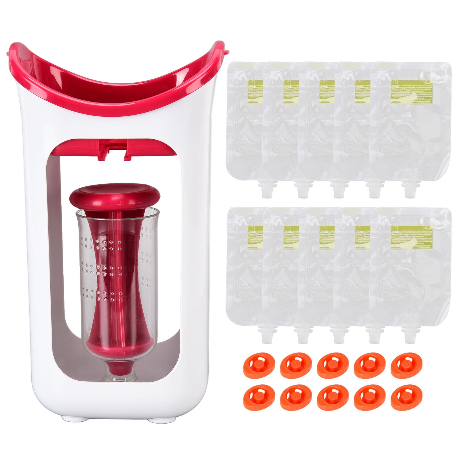 Baby Food Maker, Baby Food Processor Puree Squeezer Anti Slip   For Restaurant For Kitchen For Home Red