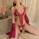 thumbnail image 2 of Lencería sexy, seducción de encaje sexy, mono abierto, ropa de dormir de mujer, conjunto de eliminación de uniforme gratis, 2 of 5