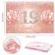 thumbnail image 2 of Fondo De Pancarta De Feliz Cumpleaños Número 19, Suministros De Decoración Para Fiesta De 19 Cumpleaños Para Mujeres O Hombres, Oro Rosa, 4 X 6 Pies, 2 of 5