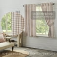 thumbnail image 3 of VHC Brands Annie Buffalo Portabella Check Country Farmhouse Short Panel Curtain Set 63x36, 3 of 7