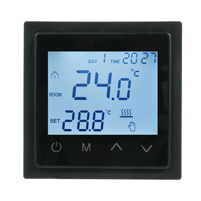 Mistaha Thermostat Intelligent à Écran Tactile à DEL pour Contrôle de Chauffage Électrique - Régulateur de Température Mural avec Capteur NTC, Protection contre les Hautes Températures - Noir 1828B