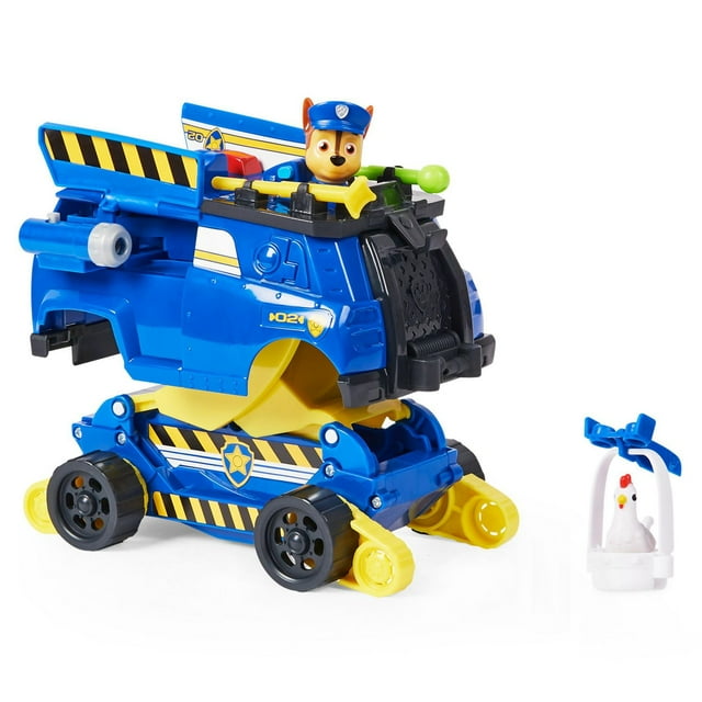 PAW Patrol, Chase Rise and Rescue, Véhicule transformable avec figurine articulée à collectionner, jouets pour les enfants à partir de 3 ans