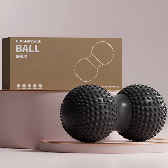 XIRQI Peanut Massage Ball Double Ball Massage Roller For Physical Therapy Fitness Supplies (Black)