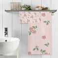 thumbnail image 5 of Rose Pink Cotton Towel Set 2 Piece, 1 Bath Towels 1 Washcloth, Soft Fast Dry Super Absorbent Face Hand Towel for Bathroom Hotel Gym Spa and Beach, 5 of 7