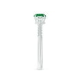 thumbnail image 3 of Angara Natural 0.45 Ct. Emerald with Diamond Classic Ring in 14K White Gold for Women (Ring Size: 12), 3 of 9
