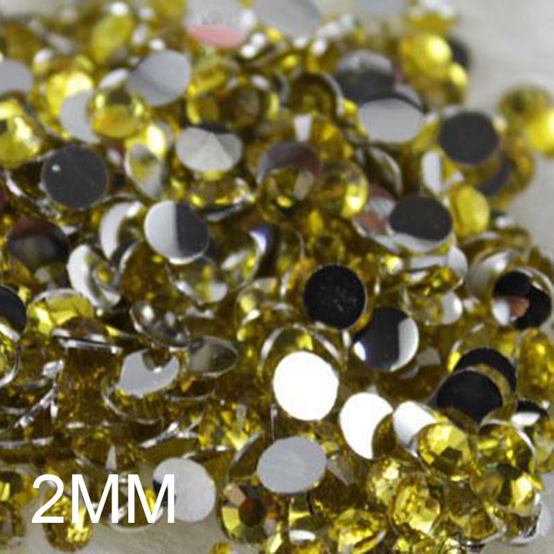 Crystal Yellow-Resin  Rhinestones-Bling-500pcs-1000pcs-2MM-3MM-4MM-5MM-6MM-Mixed 4pk (2m,3m,4m,5m)