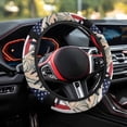 thumbnail image 3 of Uorisanigo American Flag Car Steering Wheel Protector Hill Print Steering Wheel Cover for Women Washable 15 Inch Steering Wheel Cover for Winter Flannel Car Accessories Gift for Birthday, 3 of 8