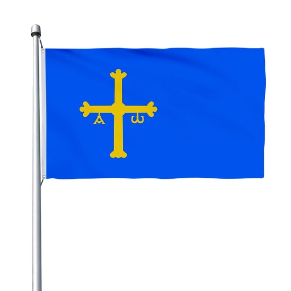 Aihccy Asturias Flag with Brass Grommets Size - 3x5Ft