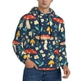 thumbnail image 2 of Kdxio Colorful Mushrooms Print Mens Casual Hooded Collar Drawstring Hoodies Pullover Sweatshirts Casual Long Sleeve Shirts-Large, 2 of 7