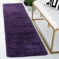 thumbnail image 3 of SAFAVIEH Milan Harlow Solid Plush Shag Runner Rug, Purple, 2' x 14', 3 of 13