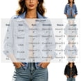 thumbnail image 3 of Denim Jacket for Women Casual Long Sleeve Button Down Cropped Jacket Fashion Outerwear Trendy Streetwear Coat Daily Wear, 3 of 9