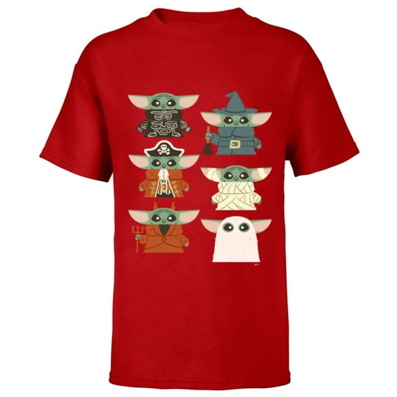 Star Wars Grogu Halloween Costumes - Short Sleeve T-Shirt for Kids - Customized-Red
