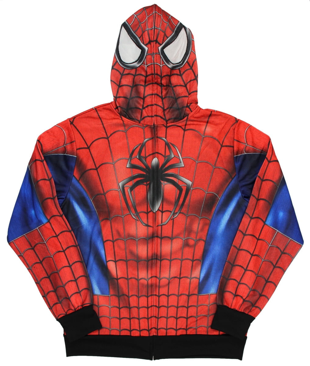 Marvel Spider-Man Hoodie Men's Costume Sublimated Full Zipper With 